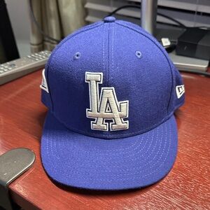 Dodgers 50th Anniversary Blue Hat with White LA Logo